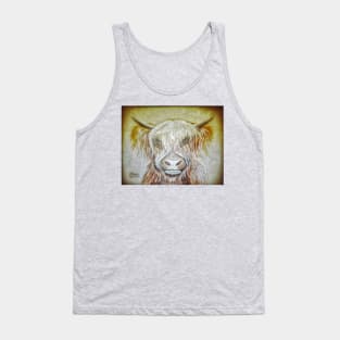 Highland Cow in Grunge Tank Top